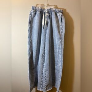 Aerie Light Blue Wide-Leg Jeans